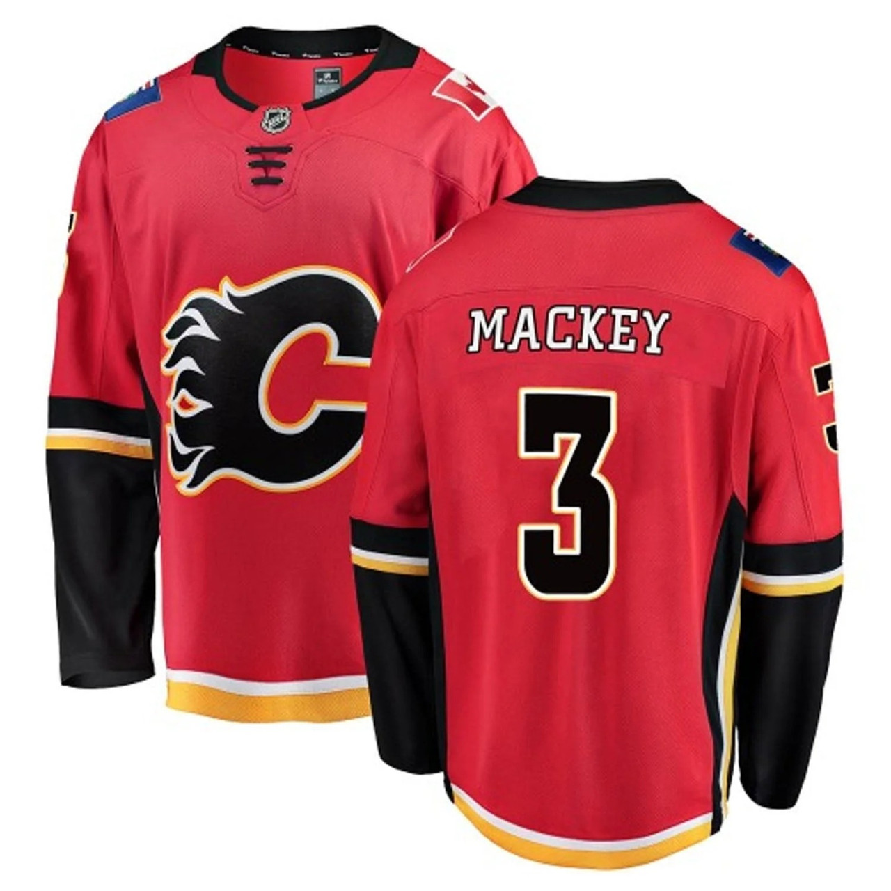 Connor Mackey #3 Calgary Flames Premier Breakaway Jersey
