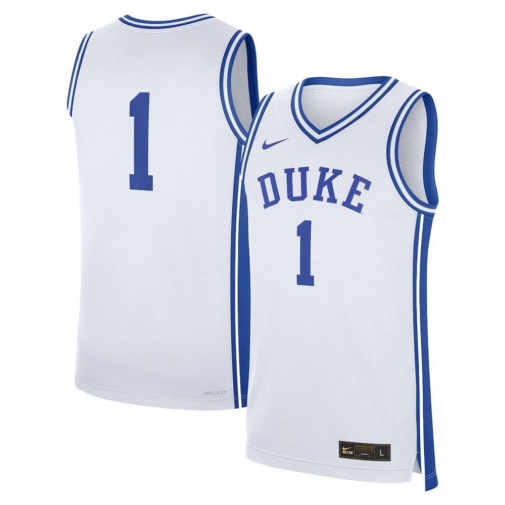 Duke Blue Devils #1 Home Limited Jersey - White