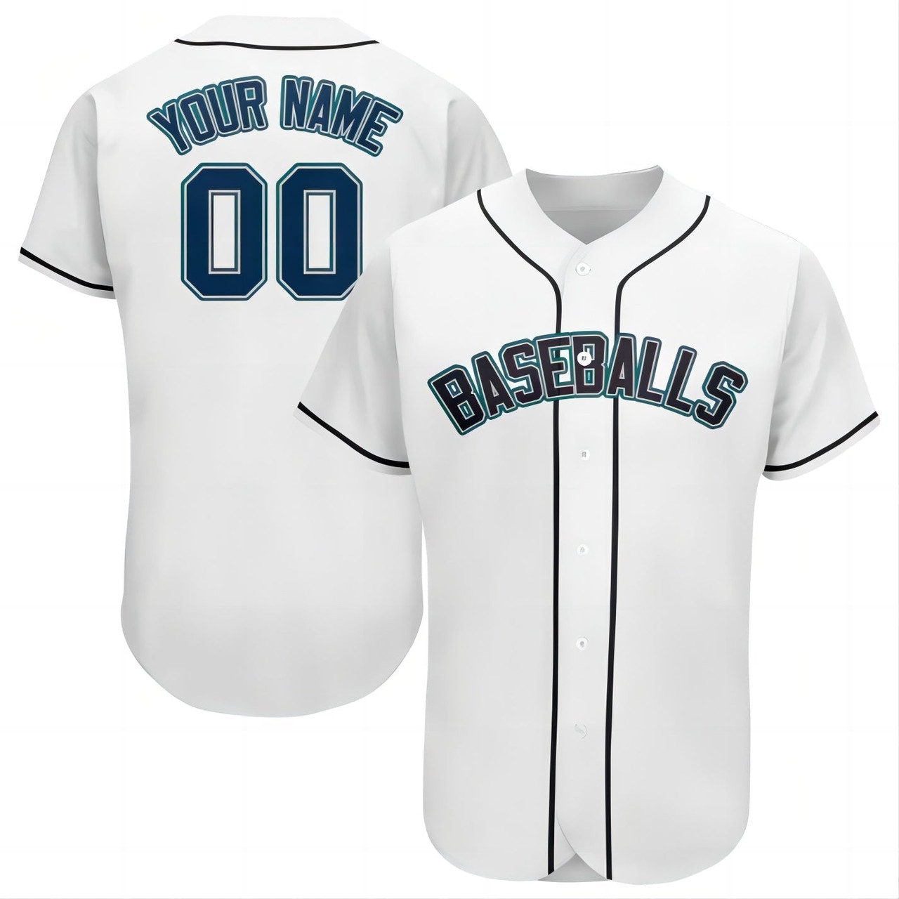 Seattle Mariners Baseball Jerseys Custom Personalized Button Down Baseball Limited Jersey