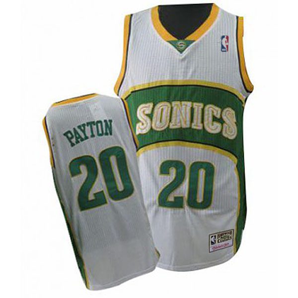 Seattle SuperSonics #20 Gary Payton Throwback White Jersey