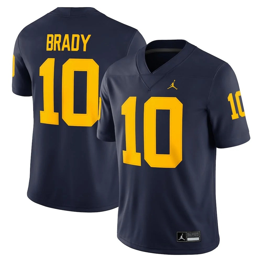 Tom Brady #10 Michigan Wolverines Limited Jersey - Navy